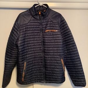 Mens large Orvis down jacket in navy
